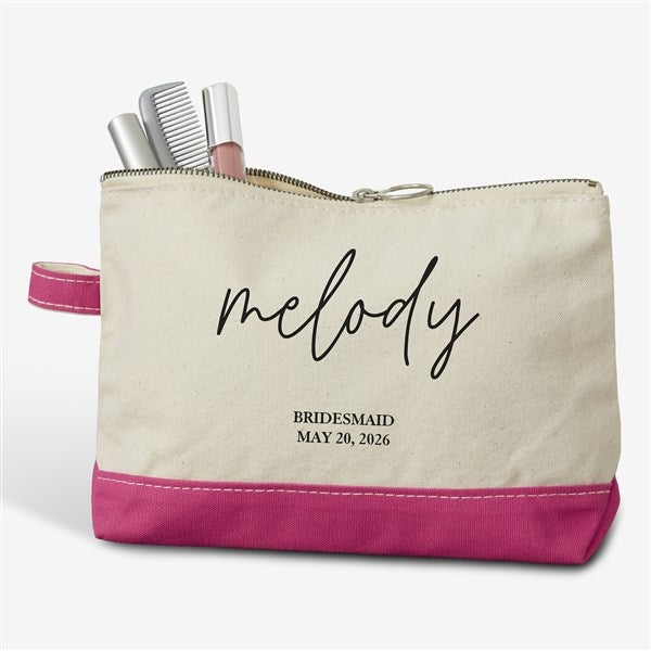 Drawn Together By Love Personalized Bridesmaid Makeup Bags - 32373