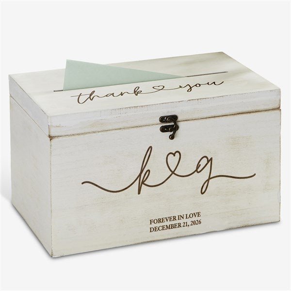 Drawn Together By Love Personalized Wedding Card Box - 32378