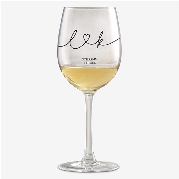 Drawn Together By Love Personalized Wine Glasses - 32434
