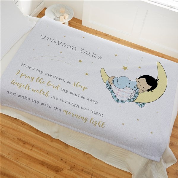 Precious Moments Bedtime Personalized Baby Boy Blankets - 32610