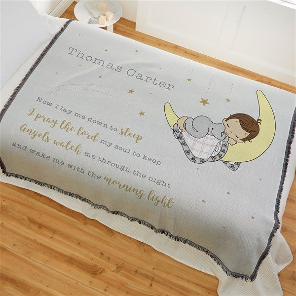 Precious Moments Bedtime Personalized Baby Boy Blankets - 32610