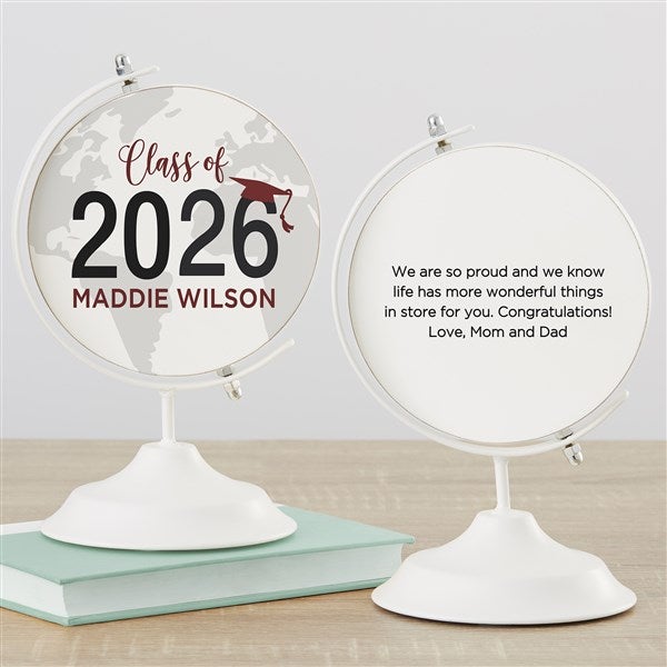 Classic Graduation Personalized Wooden Decorative Globe  - 32653