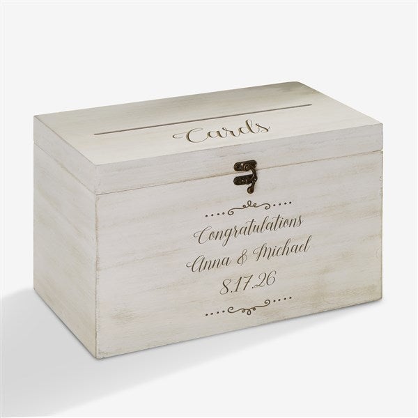 Write Your Own Personalized Wedding Wood Keepsake Card Box - 32856