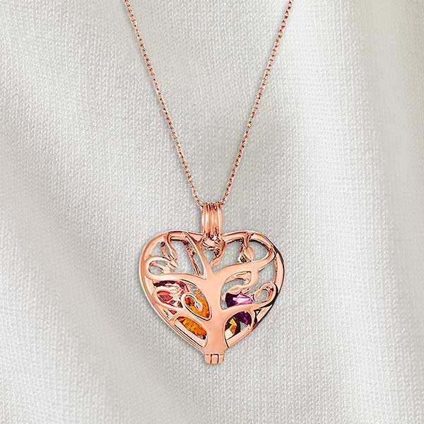 Rose Gold Heart with Birth Color