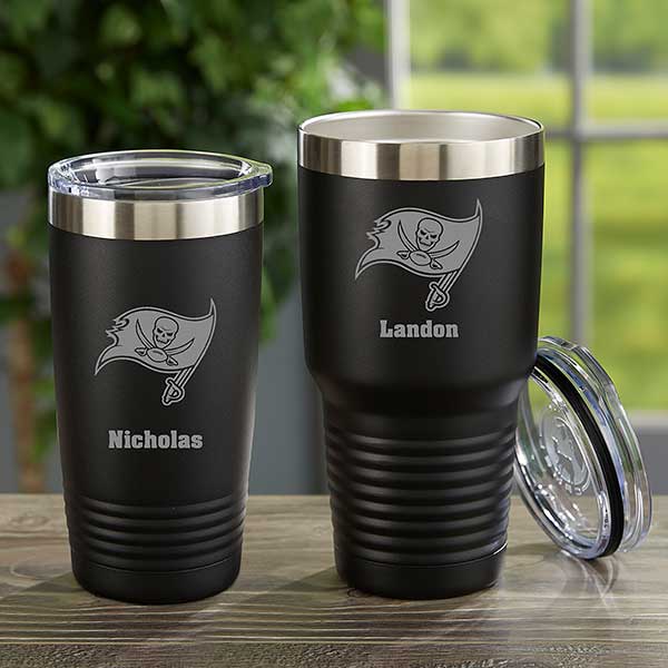 NFL Tampa Bay Buccaneers Personalized 30oz Black Stainless Steel Tumbler