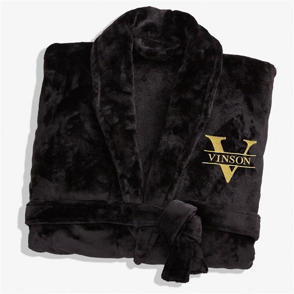 Lavish Last Name Embroidered Fleece Robes - 33287