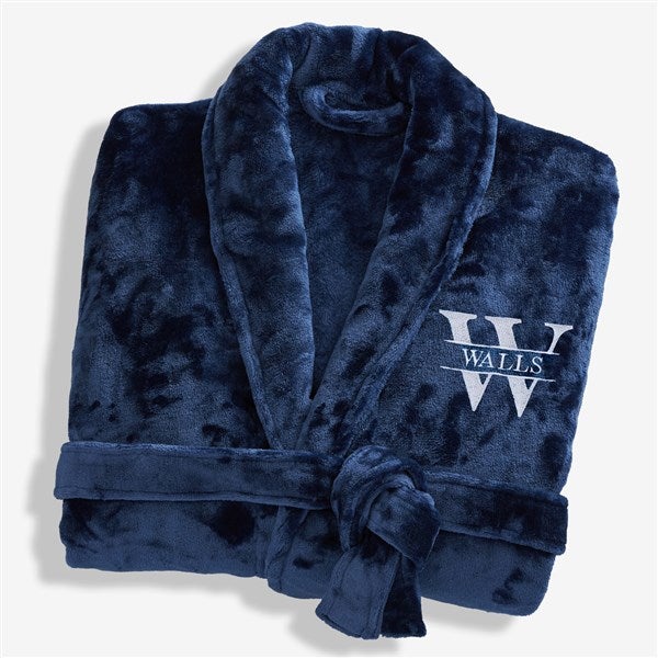 Lavish Last Name Embroidered Fleece Robes - 33287