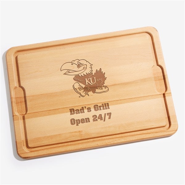 NCAA Kansas Jayhawks Personalized Maple Cutting Boards - 33494