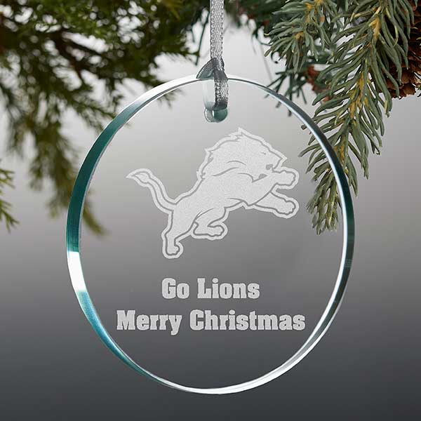 NFL Detroit Lions Personalized Glass Ornaments - 33715