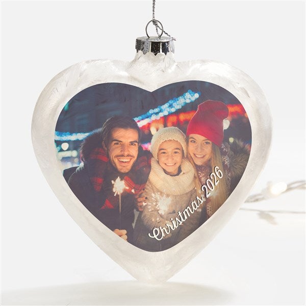 Precious Photo Personalized Lightable Glass Heart Ornament - 33862