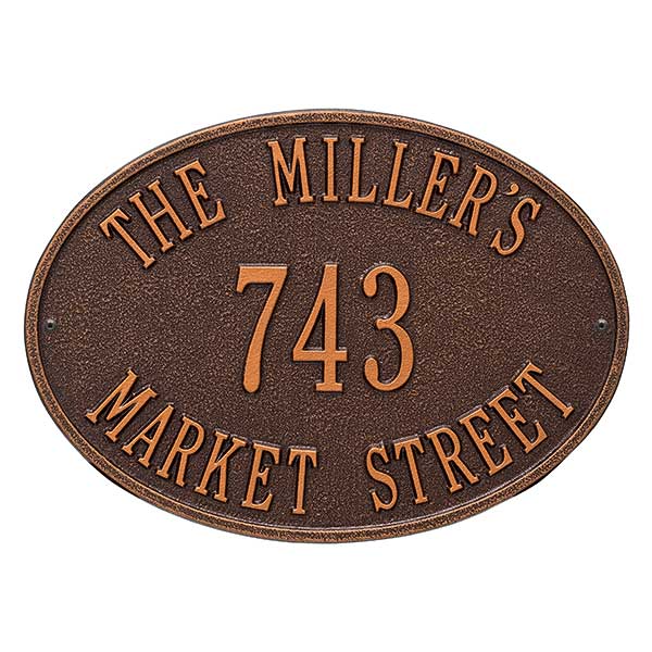 Oval Personalized House Address Plaque - 3402D