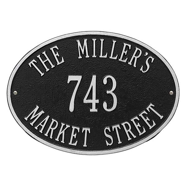 Oval Personalized House Address Plaque - 3402D