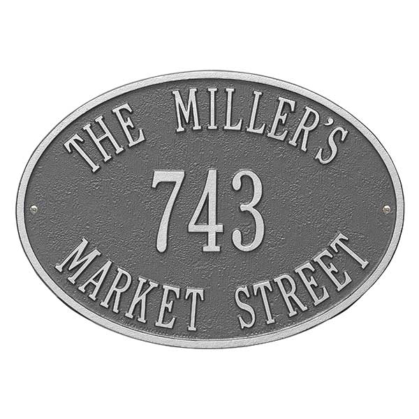 Oval Personalized House Address Plaque - 3402D