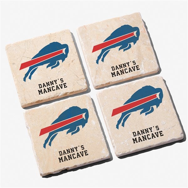 NFL Buffalo Bills Personalized Tumbled Stone Coaster Set  - 34611