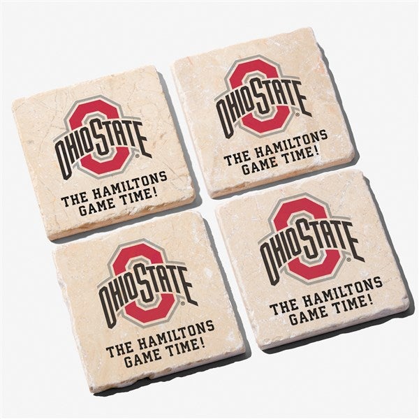 NCAA Ohio State Buckeyes Personalized Tumbled Stone Coaster Set  - 34652