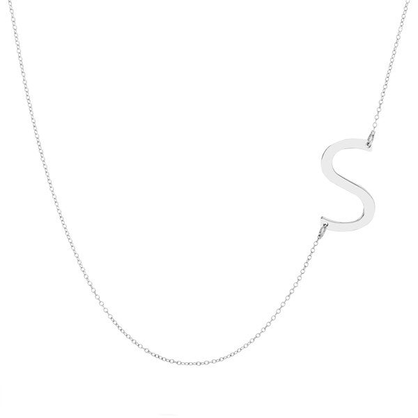 Personalized Oversize Sideways Initial Necklace  - 35866D