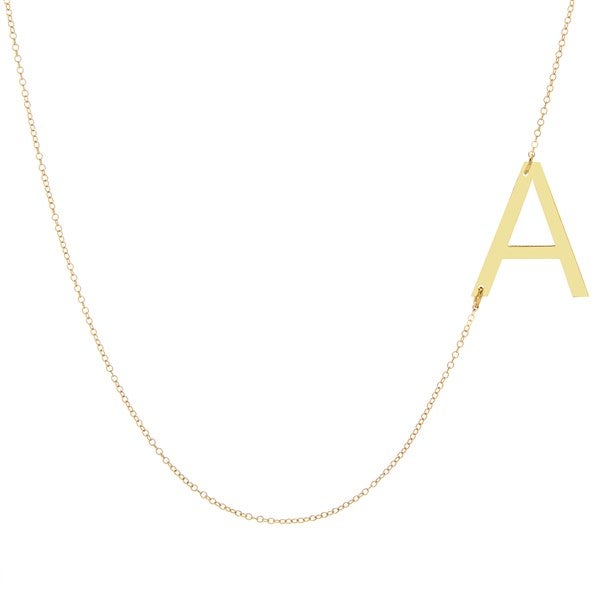 Personalized Oversize Sideways Initial Necklace  - 35866D