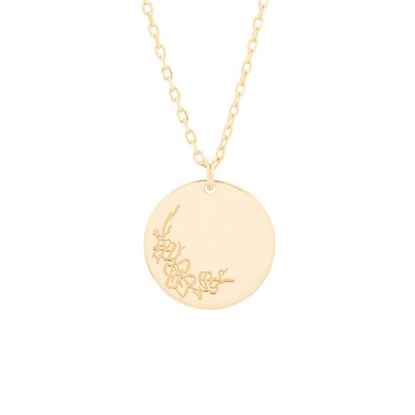 March Birth Flower Cherry Blossom Gold Pendant  - 35870D