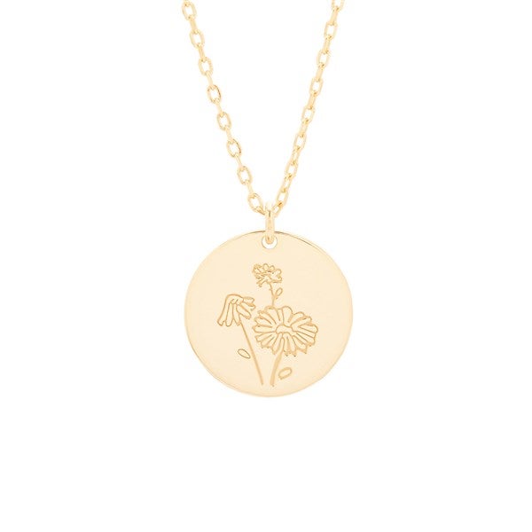 April Birth Flower Daisy Gold Pendant - 35871D