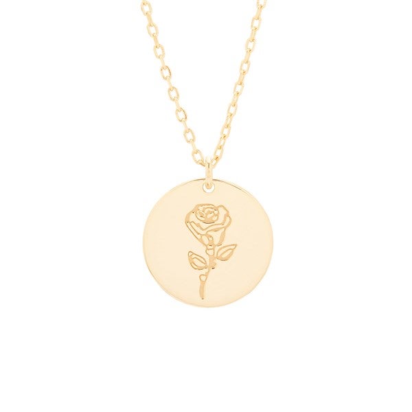 June Birth Flower Rose Gold Pendant - 35873D