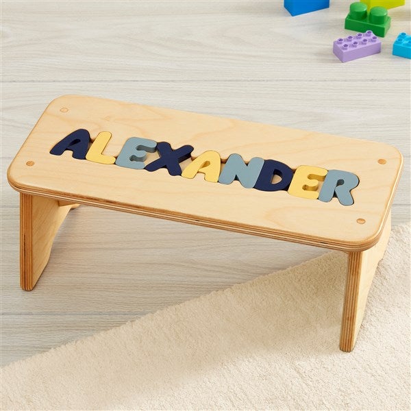 Navy Mix Name Personalized Name Puzzle Stools - 36614D