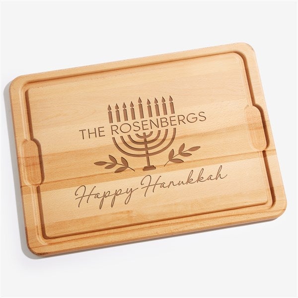 Spirit of Hanukkah Menorah Personalized Maple Cutting Boards - 37092