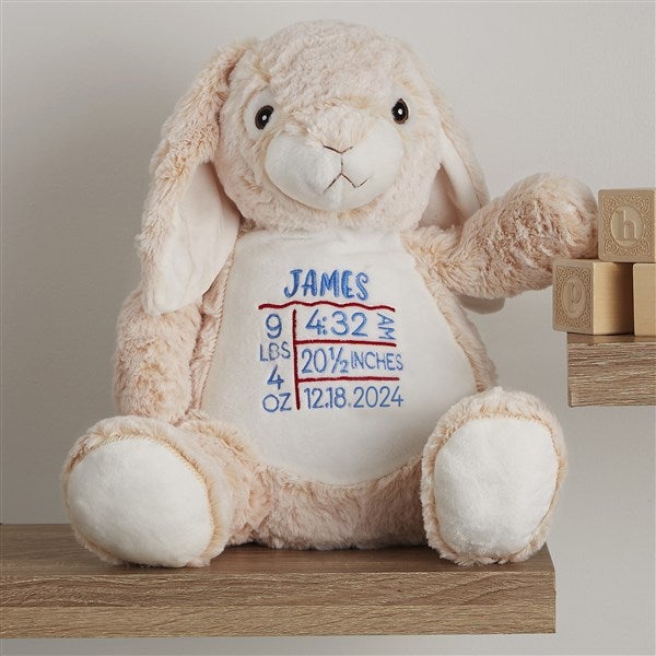 Birth Info Personalized Plush Bunny  - 37179