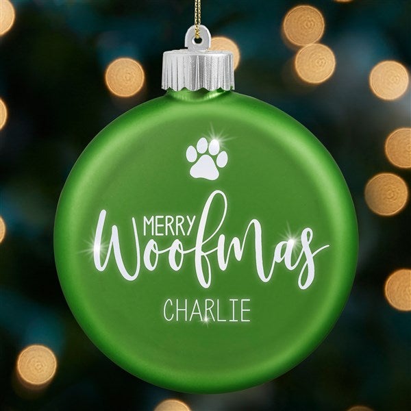 Personalized LED Glass Ornament - Merry Pet - 37302