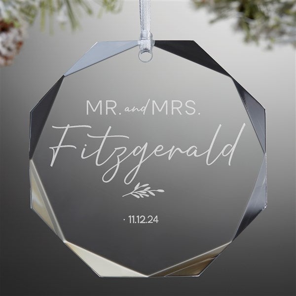 Personalized Wedding Premium Octagon Ornament - Natural Love - 37355