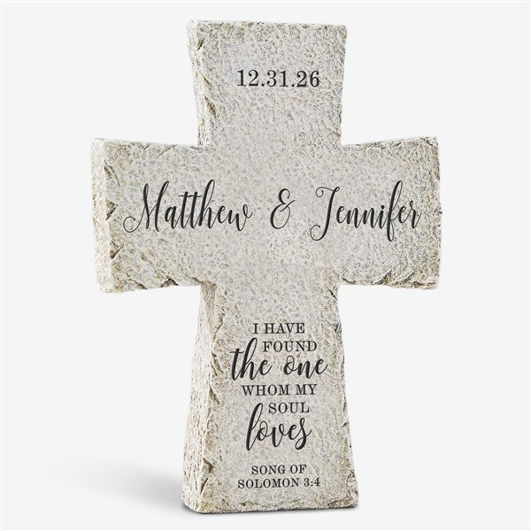 Wedding Engraved Resin Tabletop Cross  - 37599