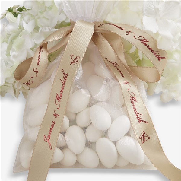 Personalized Wedding Satin Favor Ribbon  - 37661D