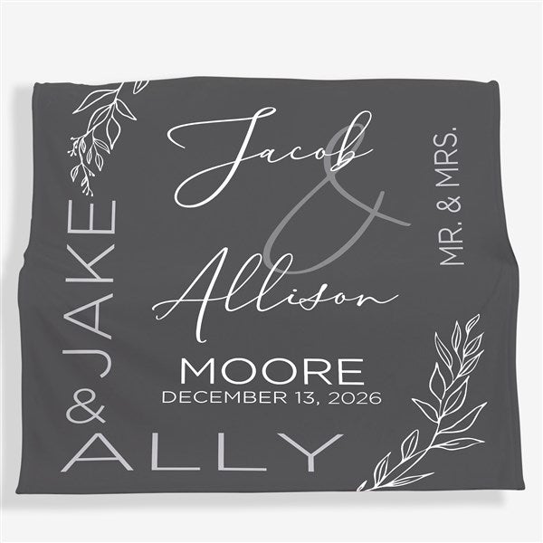 Personalized Wedding Blanket - Elegant Couple - 37819
