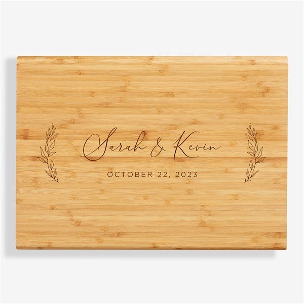 Elegant Couple Personalized Wedding Bamboo Cutting Boards  - 37834