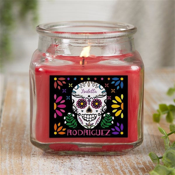 Day of the Dead Personalized Scented Glass Candle Jar  - 38546