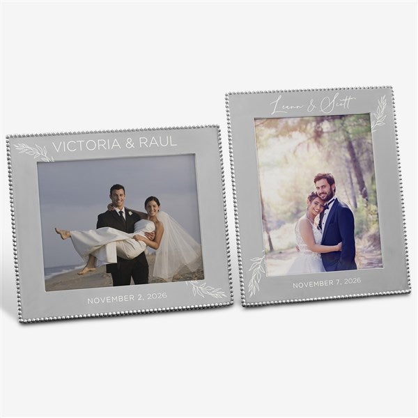 Mariposa® String of Pearls Elegant Couple Engraved Wedding Frame  - 38588