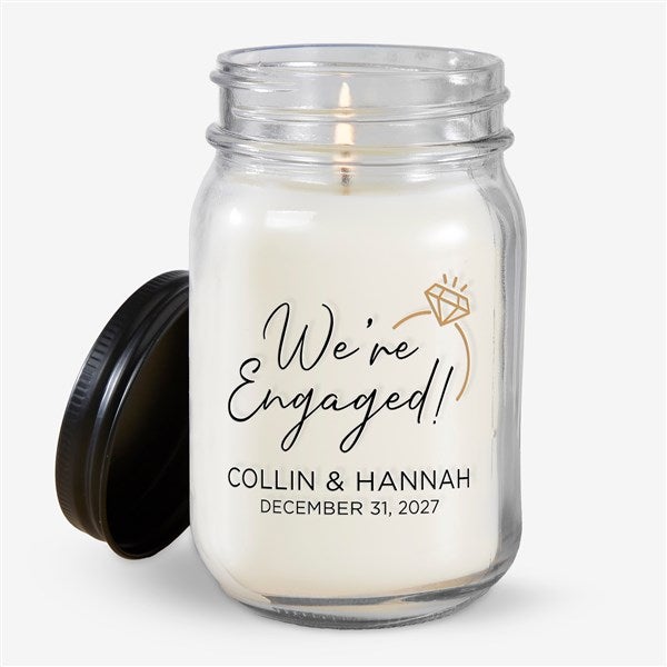 We’re Engaged Personalized Farmhouse Engagement Candle Jar  - 39236
