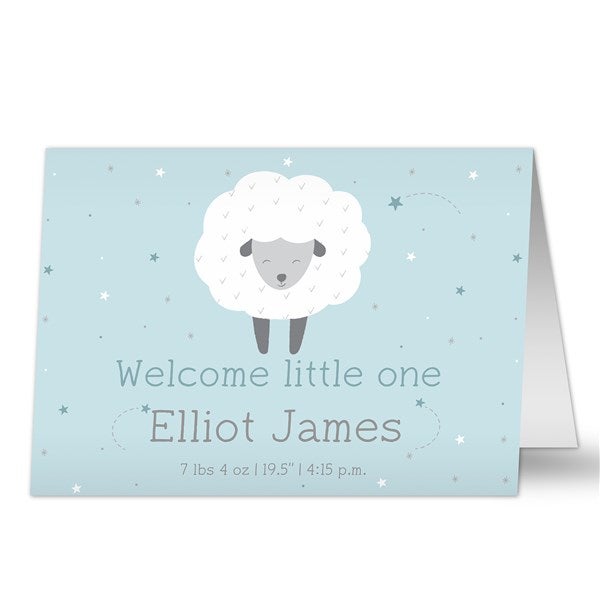 Baby Sheep Personalized Baby Greeting Card  - 39341