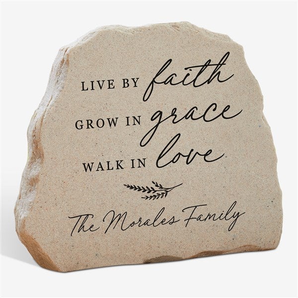Live By Faith Personalized Standing Garden Stone  - 39926