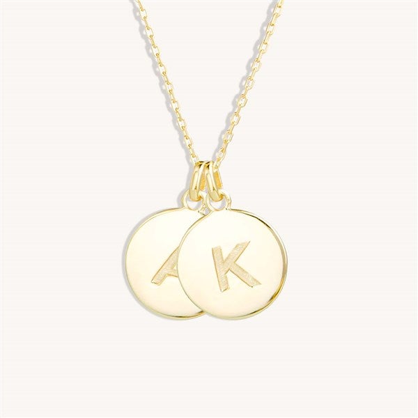 Engraved Initial Disc Necklace  - 39985D