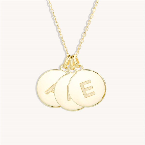 Engraved Initial Disc Necklace  - 39985D