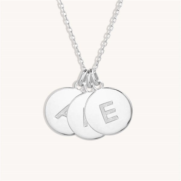 Engraved Initial Disc Necklace  - 39985D