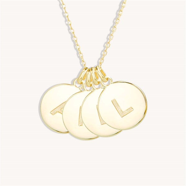 Engraved Initial Disc Necklace  - 39985D