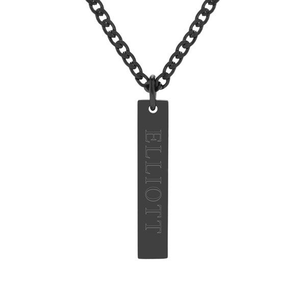 Engraved Vertical Men's Stainless Steel Pendant  - 40175D