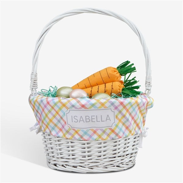 Rainbow Pattern Personalized Easter Basket with Folding Handle  - 40190