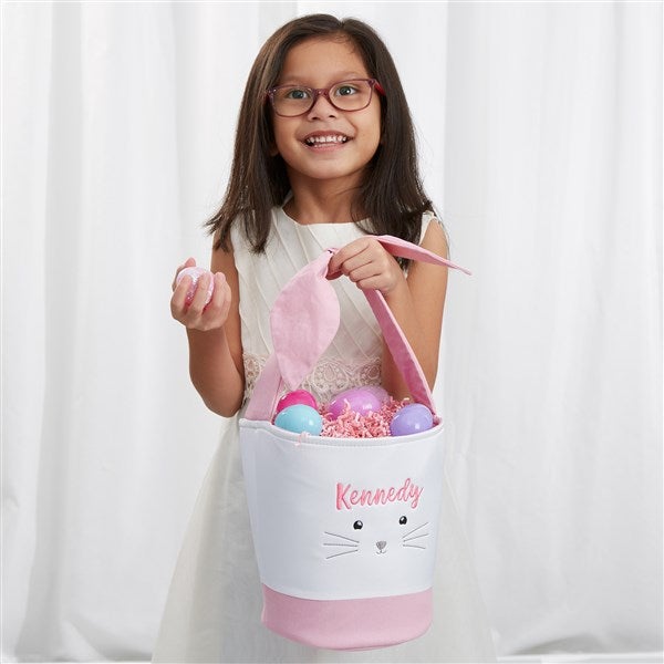 Decorated Easter Basket “ pink bunny” for kids