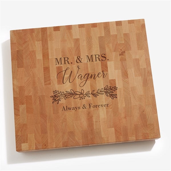 Laurels Of Love Personalized Butcher Block Cutting Board  - 40551