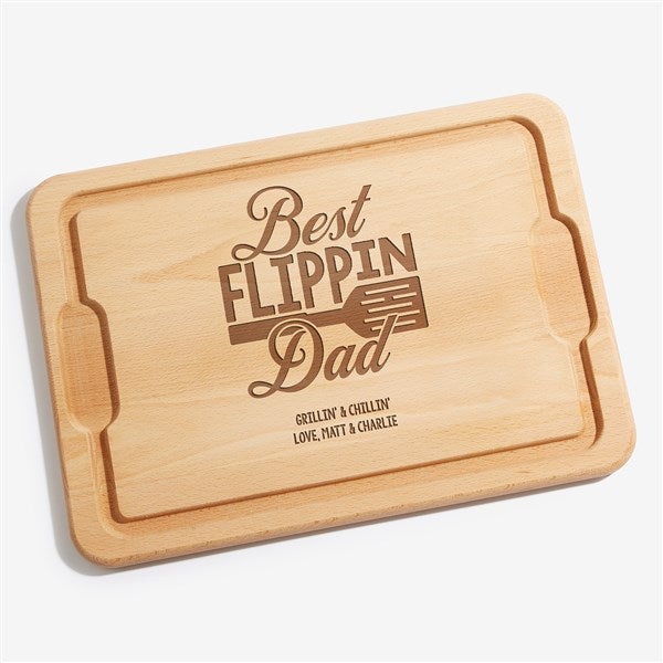 Best Flippin Dad Personalized Maple Cutting Board  - 40610