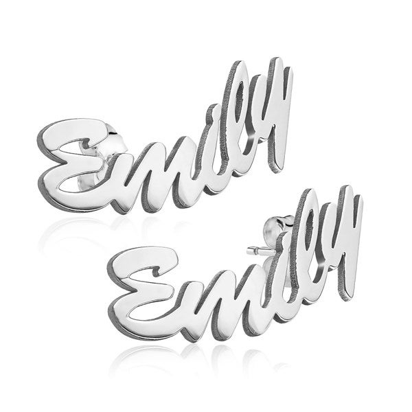 Personalized Script Name Earrings  - 40681D