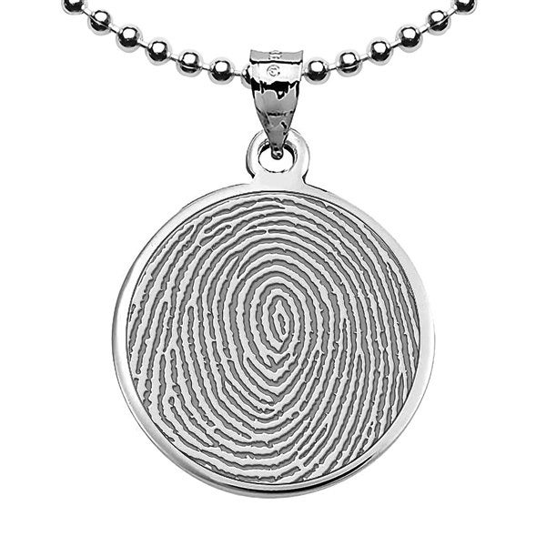 Custom Memorial Round Fingerprint Pendant  - 40690D