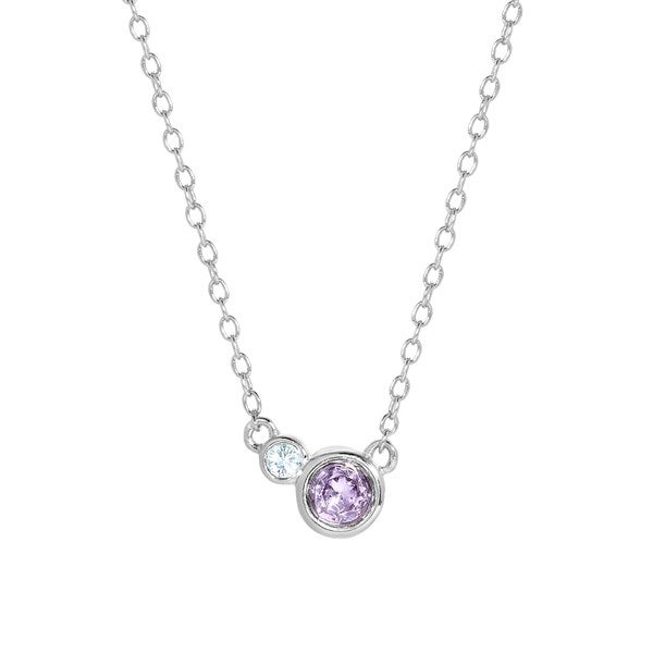 Custom Mother and Child Birthstone Necklaces - 40902D